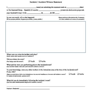 car accident witness statement template